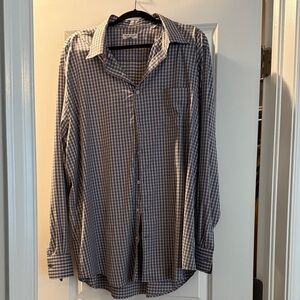Peter Millar Navy and White Gingham Shirt